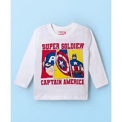 Babyhug Marvel Single Jersey Knit Full Sleeves T-Shirts with Avengers Graphic & Stripes Pack of 3 - Multicolor