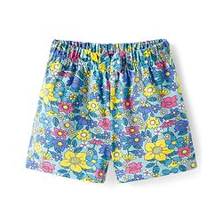 Babyhug Single Jersey Knit Floral Printed Shorts With Bow Pack Of 3- Multicolour