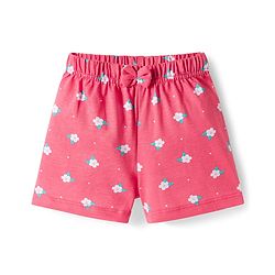 Babyhug Single Jersey Knit Floral Printed Shorts With Bow Pack Of 3- Multicolour