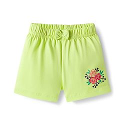 Babyhug Single Jersey Knit Floral Printed Shorts With Bow Pack Of 3- Multicolour