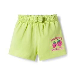 Babyhug Single Jersey Knit Mid Thigh Fruit & Polka Dot Printed Shorts With Bow Applique Pack of 3 - Light Green Dark Pink & White
