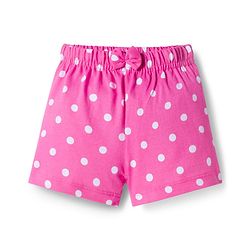 Babyhug Single Jersey Knit Mid Thigh Fruit & Polka Dot Printed Shorts With Bow Applique Pack of 3 - Light Green Dark Pink & White