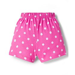 Babyhug Single Jersey Knit Mid Thigh Shorts With Floral Bird & Polka Dot Print Pack of 3 - Pink & Blue