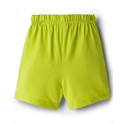 Babyhug 100% Cotton Single Jersey Knit Mid Thigh Shorts With Stripes & Fun Time Print Pack Of 2 - Yellow & White
