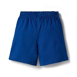 Babyhug Single Jersey Knit Mid Thigh Shorts With Star & Text Print Pack of 2 - Red & Blue