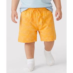 Babyhug Single Jersey Knit Mid Thigh Striped & Basketball Printed Shorts Pack of 3 - Multicolor