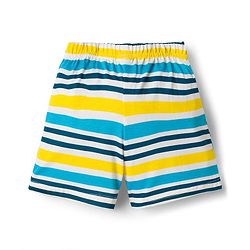 Babyhug Single Jersey Knit Mid Thigh Striped & Basketball Printed Shorts Pack of 3 - Multicolor