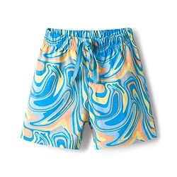 Babyhug Single Jersey knit Mid Thigh Shorts With Text Print Pack Of 3 - Yellow & Blue