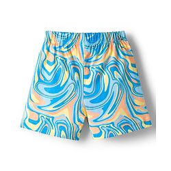 Babyhug Single Jersey knit Mid Thigh Shorts With Text Print Pack Of 3 - Yellow & Blue