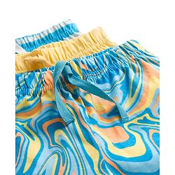 Babyhug Single Jersey knit Mid Thigh Shorts With Text Print Pack Of 3 - Yellow & Blue
