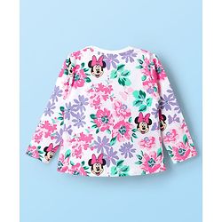 Babyhug Disney Single Jersey Knit Full Sleeves T-Shirts with Minnie Mouse Graphic Pack of 3 - Pink White & Lavender