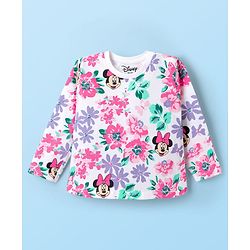 Babyhug Disney Single Jersey Knit Full Sleeves T-Shirts with Minnie Mouse Graphic Pack of 3 - Pink White & Lavender