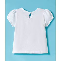 Babyhug Cotton Knit Half Sleeves T-Shirt with Strawberry Print - White