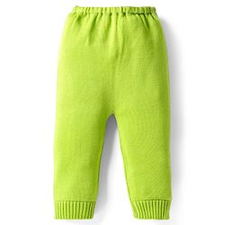 Babyhug Knit Full Sleeves Pullover Striped Sweater Set - Blue & Lime Green