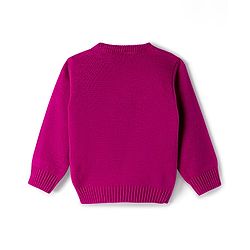 Babyhug Knit Full Sleeves Pullover Sweater Set with Heart Design - Pink