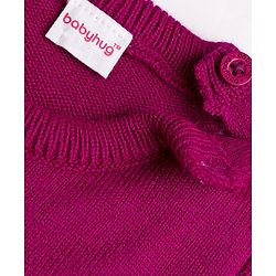 Babyhug Knit Full Sleeves Pullover Sweater Set with Heart Design - Pink