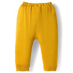Babyhug Knit Full Sleeves Pullover Sweater Set with Color Block - Yellow