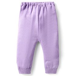Babyhug Knit Full Sleeves Pullover Sweater Set with Cable Knit Design - Lavender