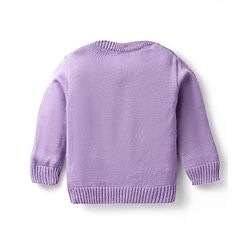 Babyhug Knit Full Sleeves Pullover Sweater Set with Cable Knit Design - Lavender