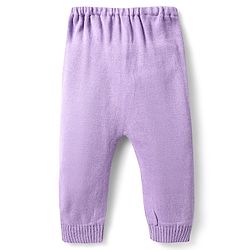 Babyhug Knit Full Sleeves Pullover Sweater Set with Cable Knit Design - Lavender