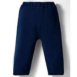 Babyhug Knit Full Sleeves Pullover Sweater Set with Snowman Design - Navy Blue