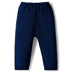 Babyhug Knit Full Sleeves Pullover Sweater Set with Snowman Design - Navy Blue