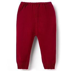 Babyhug Knit Full Sleeves Pullover Sweater Set with Aztec Design - Red