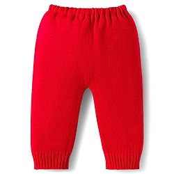 Babyhug Knitted Full Sleeves Sweater Set With Heart Design - Red