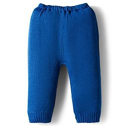 Babyhug Knit Full Sleeves Front Open Striped Sweater Set - Blue