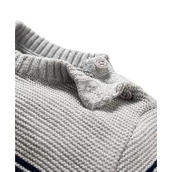 Babyhug Knit Full Sleeves Sweater Set With Stripes - Multicolour