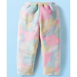 Babyhug Velour Knit Full Sleeves Co-ords Winter Wear Night Suit With Tie Dye Print - Multicolour