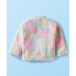 Babyhug Velour Knit Full Sleeves Co-ords Winter Wear Night Suit With Tie Dye Print - Multicolour