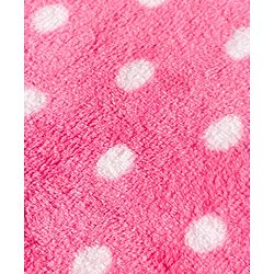 Babyhug Velour Knit Full Sleeves Co-ords Night Suit With Polka Dot Print - Pink