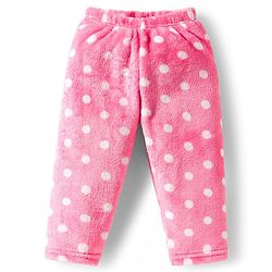 Babyhug Velour Knit Full Sleeves Co-ords Night Suit With Polka Dot Print - Pink