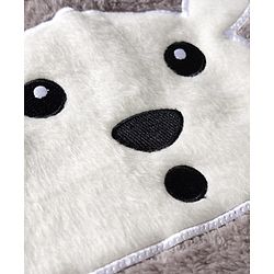 Babyhug Velour Knit Full Sleeves  Winter Wear Night Suit With Bear Embriodery - Grey