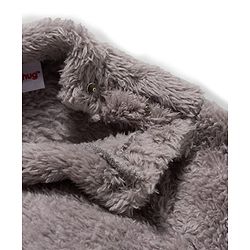 Babyhug Velour Knit Full Sleeves  Winter Wear Night Suit With Bear Embriodery - Grey