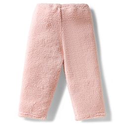 Babyhug Velour Knit Full Sleeves Winter Wear Night Suit With Teddy Bear Patch - Peach