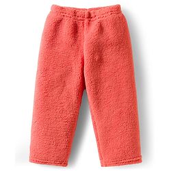 Babyhug Velour Knit Full Sleeves Winter Wear Night Suit With Floral Embroidery - Coral