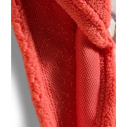Babyhug Velour Knit Full Sleeves Winter Wear Night Suit With Floral Embroidery - Coral