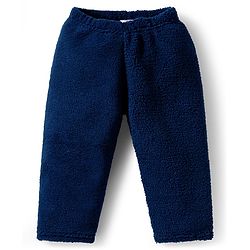 Babyhug Velour Knit Full Sleeves Winter Wear Night Suit With Animal Patch - Navy Blue