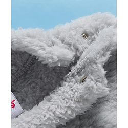 Babyhug Velour Knit Full Sleeves Winter Wear Night Suit With Smiley Face - Grey