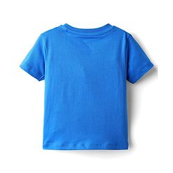 Babyhug Disney Single Jersey Knit Half Sleeves T-Shirt & Track Pant Set with Front and Back Winnie the Pooh Graphic - Blue & Red