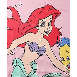Babyhug Disney Single Jersey Knit Half Sleeves T-Shirt & Skirt Set with Ariel Graphic & Mesh Detailing - Multicolor