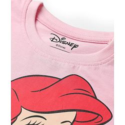 Babyhug Disney Single Jersey Knit Half Sleeves T-Shirt & Skirt Set with Ariel Graphic & Mesh Detailing - Multicolor