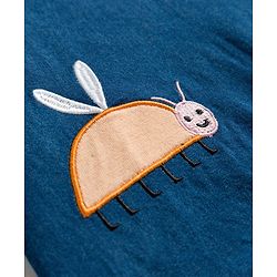 Babyhug Single Jersey Knit Half Sleeves T-Shirt & Dungaree Set with Jungle Theme Print & Embroidery - Multicolor