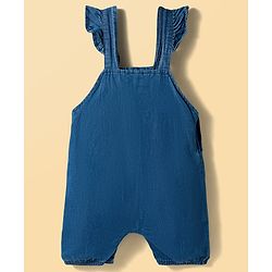 Babyhug Single Jersey Knit Half Sleeves T-Shirt & Dungaree Set with Jungle Theme Print & Embroidery - Multicolor