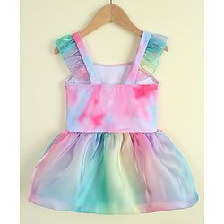 Babyhug Sleeveless Mermaid Printed Frock Swimsuit - Purple