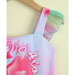 Babyhug Sleeveless Mermaid Printed Frock Swimsuit - Purple