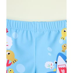 Babyhug Sea Life Printed Swimming Trunk - Light Blue