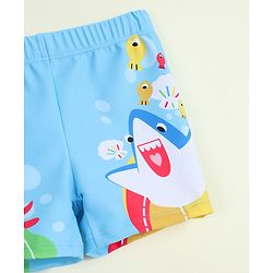 Babyhug Sea Life Printed Swimming Trunk - Light Blue
